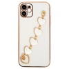 Ally iPhone 12 6.1inç Kılıf Kalp Bileklik Tutuculu Lüx Silikon Askılı Kılıf-(5775)