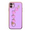 Ally iPhone 12 6.1inç Kılıf Kalp Bileklik Tutuculu Lüx Silikon Askılı Kılıf-(5775)