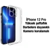 Ally iPhone 12 Pro 6.1inç Kılıf Kamera Korumalı Ultra İnce Şeffaf Silikon Kılıf-(5775)
