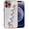 Ally iPhone 12 Pro Max 6.7inç Kılıf Kalp Bileklik Tutuculu Lüx Silikon Askılı Kılıf-(5775)