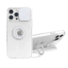 Ally iPhone 12 Pro Max Kılıf Sürgülü Kamera Lens Korumalı Yüzük Standlı Silikon Kılıf-(5775)