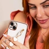 Ally iPhone 13 Mini 5.4inç Kılıf Kalp Bileklik Tutuculu Lüx Silikon Askılı Kılıf-(5775)