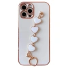 Ally iPhone 13 Pro Max 6.7inç Kılıf Kalp Bileklik Tutuculu Lüx Silikon Askılı Kılıf-(5775)