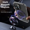 ALLY iPhone 14 İçin Magsafe Uyumlu Standlı Manyetik Silikon Kılıf-(5775)