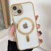 ALLY iPhone 14 Plus 6.7inç Renkli Kenar Lazer Çerçeveli Magsafe Uyumlu Silikon Kılıf-(5775)