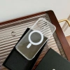ALLY iPhone 15 Pro Max Magsafe Uyumlu Manyetik Şeffaf Silikon Kılıf-(5775)