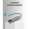 Alüminyum Kasalı MacBook USB-C Hub – 4K HDMI USB 3.0 SD/TF Kart Girişi PD Şarj Desteği