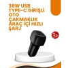 Araç Çakmak Girişli 38W Hızlı Şarj Aleti – İki Cihaz Destekli