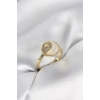 Ay Yıldız Model Gold Renk Zirkon Taşlı Kadın Yüzük 5886