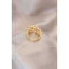 Ayarlamalı Gold Renk Metal Bombeli Boluncuk Model Yüzük 5886