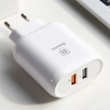 Baseus Bojure Series Dual-USB QC 3.0 18W Hızlı Şarj Aleti Başlık-(5775)