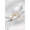 Çivi Model Zirkon Taşlı Gold Renk Kadın Yüzük 5886