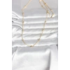CM 14K Gold Renk Damla Topçuk Model Zincirli 60 cm Kadın Kolye 5886