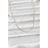 CM 14K Gold Renk İnce Kare Zincirli Model 60 cm Kadın Kolye 5886
