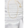 CM 14K Gold Renk İnce Kare Zincirli Model 60 cm Kadın Kolye 5886