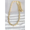 CM 14K Gold Renk Kalın Burgu Zincirli Model 60 cm Kadın Kolye 5886