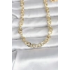 CM 14K Gold Renk Kalın Halka Zincirli 60 cm Kadın Kolye 5886