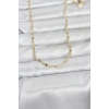 CM 14K Gold Renk Lazerli Gemici Zincir Model 60 cm Kadın Kolye 5886