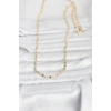 CM 14K Gold Renk Lazerli Gemici Zincir Model 60 cm Kadın Kolye 5886