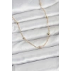 CM 14K Gold Renk Pirinç Top Zincirli 60 cm Kadın Kolye 5886