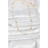 CM 14K Gold Renk Pirinç Top Zincirli 60 cm Kadın Kolye 5886