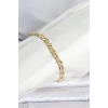 CM 14K Gold Renk Yassı Zincir Model Kadın Bileklik 5886