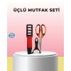 Çok Fonksiyonlu Mutfak Makas Seti – Makas Bileyici ve Soyacak Dahil (Kopya)