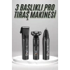 Dijital Göstergeli 3 Başlıklı Tıraş Makinesi Islak Kuru Lazer Öncesi Günlük