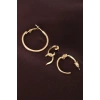 Düğüm Model Altın Renk Metal Çoklu Küpe 5886