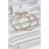 Gold Renk Pirinç Köşeli Kenar Halka 54 mm Kadın Küpe 5886