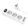 HOCO NS2 3lü Priz 3 USB 4000W 1.8 Metre Şarj Uzatma Kablosu Akım Korumalı-(5775)