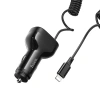 HOCO NZ11A 30W 2 USB+ Type-C Girişli iPhone Kablolu Araç Çakmaklık Şarj Aleti-(5775)