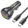 HOCO NZ12B Unimpeded PD48W USB + Type-C Araç Çakmaklı Hızlı Şarj Aleti + Type-C to Type-C Kablo-(5775)