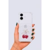 iPhone 17 Kartlıklı Kiraz Desenli Kılıf