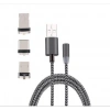 İphone Type-C Android 3  Yuvarlak Başlık Manyetik Şarj Usb Kablosu-(5775)