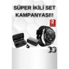 Kablosuz Bluetooth Kulaklık ve Kordon Hediyeli Akıllı Saat Nabız Ölçer Uzun Pil Ömrü