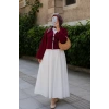 Kadın Bordo Kısa Kimono Ceket – Zarif ve Şık Kombin Parçası