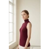 Kadın Bordo Kolsuz Balıkçı Yaka Basic Bluz