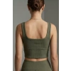 Kadın Haki Yeşili Kalın Askılı Crop Top Büstiyer – Modern ve Şık Tasarım