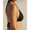 Kadın Siyah Pedli Üçgen Bikini Üstü Halter Bağlamalı Aksesuarlı