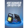 Kamp Çadır Lambası Şarjlı El Feneri Işıldak Anahtarlık Mini Mıknatıslı