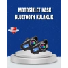 LCD Ekranlı Bluetooth Kask Kulaklığı FM Radyo ve SD Kart Girişli