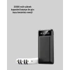 LED Işıklı 20.000mAh Powerbank LCD Gösterge Dahili Çoklu Kablo