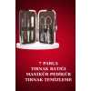 Manikür Pedikür Seti 7 Parça Tırnak Makası Kaş Makası Cımbız Çantalı