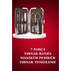 Manikür Pedikür Seti 7 Parça Tırnak Makası Kaş Makası Cımbız Çantalı