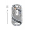 Mouse Fare Kablosuz Mouse Fare Şarjlı Bluetooth Sessiz 5 Tuşlu Şeffaf
