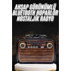 Nostaljik Görünümlü Ahşap Radyo TF SD USB Girişli Led Fener Işıklı
