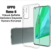 OPPO Reno 6 Kılıf Kamera Korumalı Ultra İnce Şeffaf Silikon Kılıf-(5775)