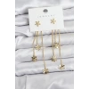 Papatya Model Gold Renk Pirinç Sallantılı Kadın Küpe 5886