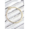 Pirinç Charm Zirkon Taşlı Kalp Model Gold Renk Kadın Bileklik 5886